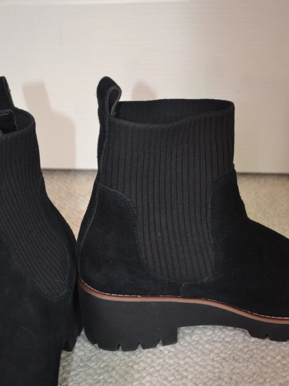 Blondo “Darren” Sllip-On Chelsea Boots in Waterproof Black Suede